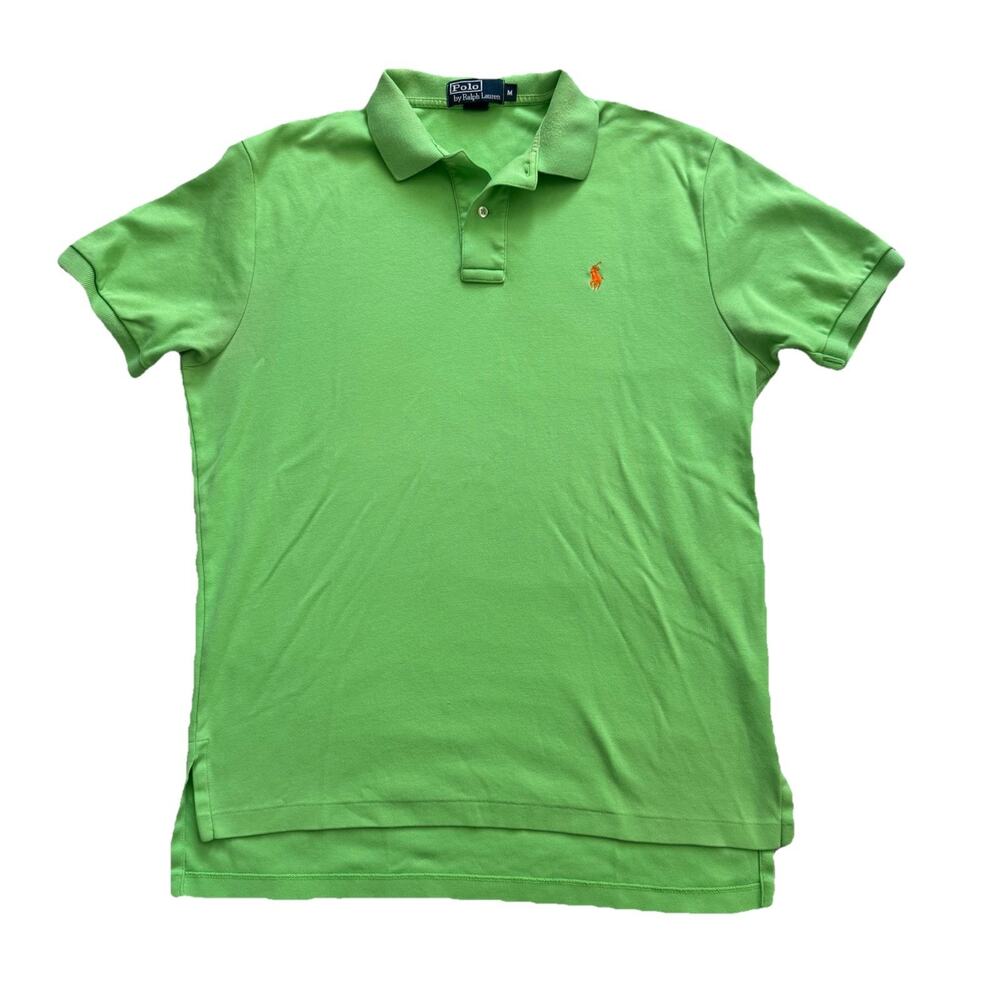 Ralph Lauren Mens Lime Green Knit Polo Logo Shirt M Preppy